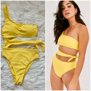 ABERCROMBIE & FITCH XS Cheeky One Shoulder Monokini One Piece Swimsuit